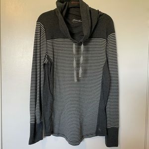 Eddie Bauer waffle knit cow neck